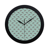 Kangaroo pattern background Elegant Black Wall Clock