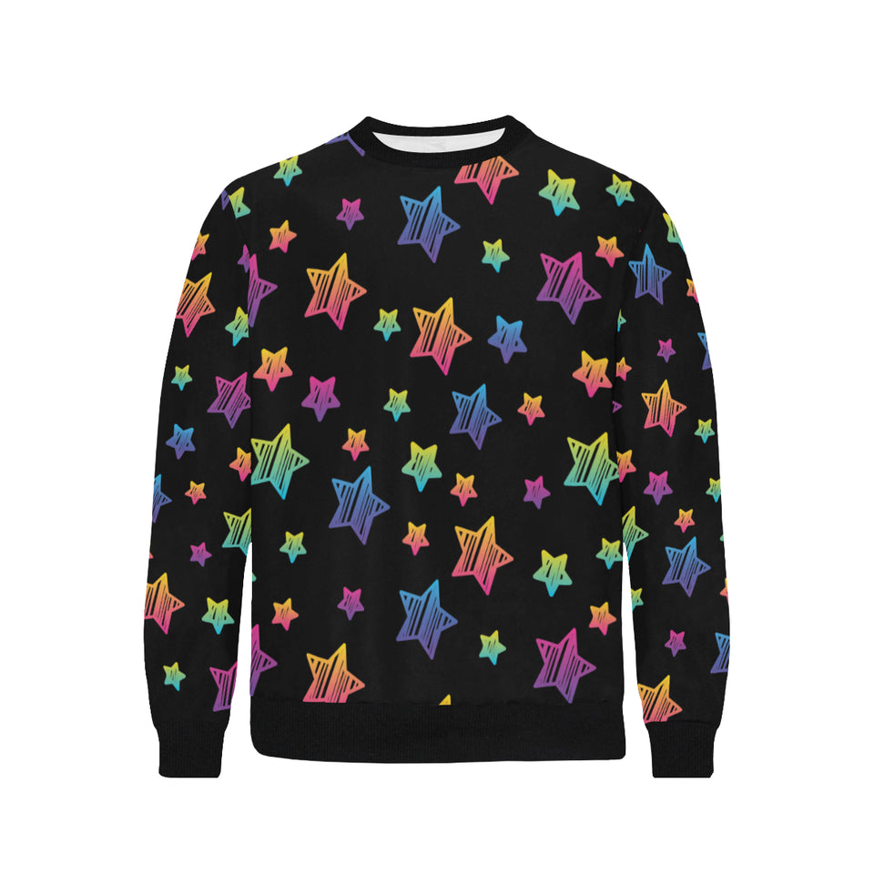 Colorful star pattern Men's Crew Neck Sweatshirt