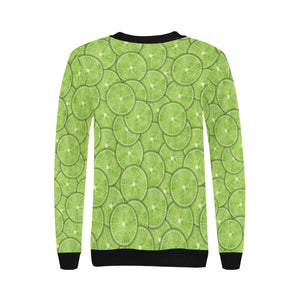 Slices of Lime pattern Women's Crew Neck Sweatshirt