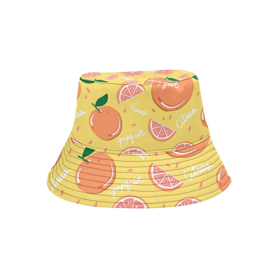 Grapefruit yellow background Unisex Bucket Hat