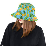 banana leaves banana design pattern Unisex Bucket Hat