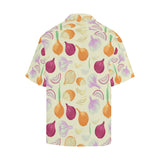Onion garlic white red pattern Men's All Over Print Hawaiian Shirt