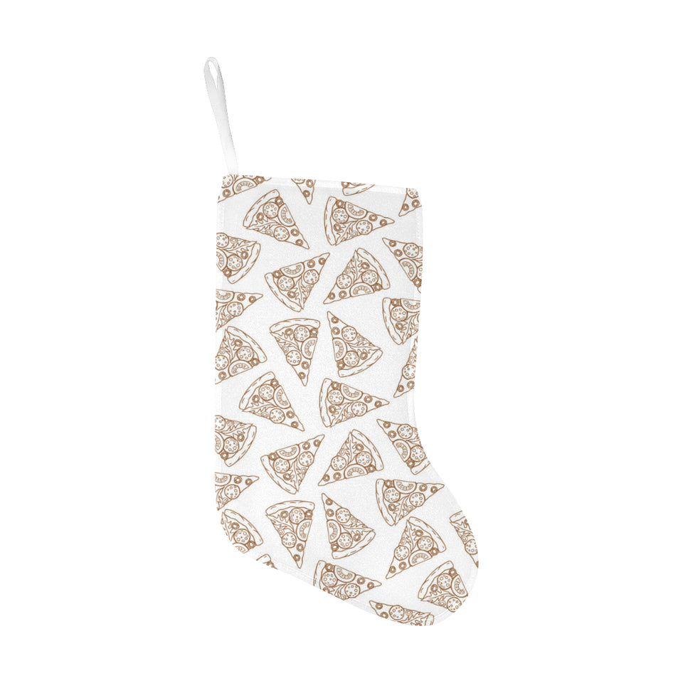 Hand drawn pizza pattern Christmas Stocking