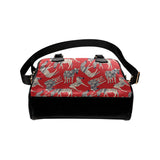 Zebra abstract red background Shoulder Handbag