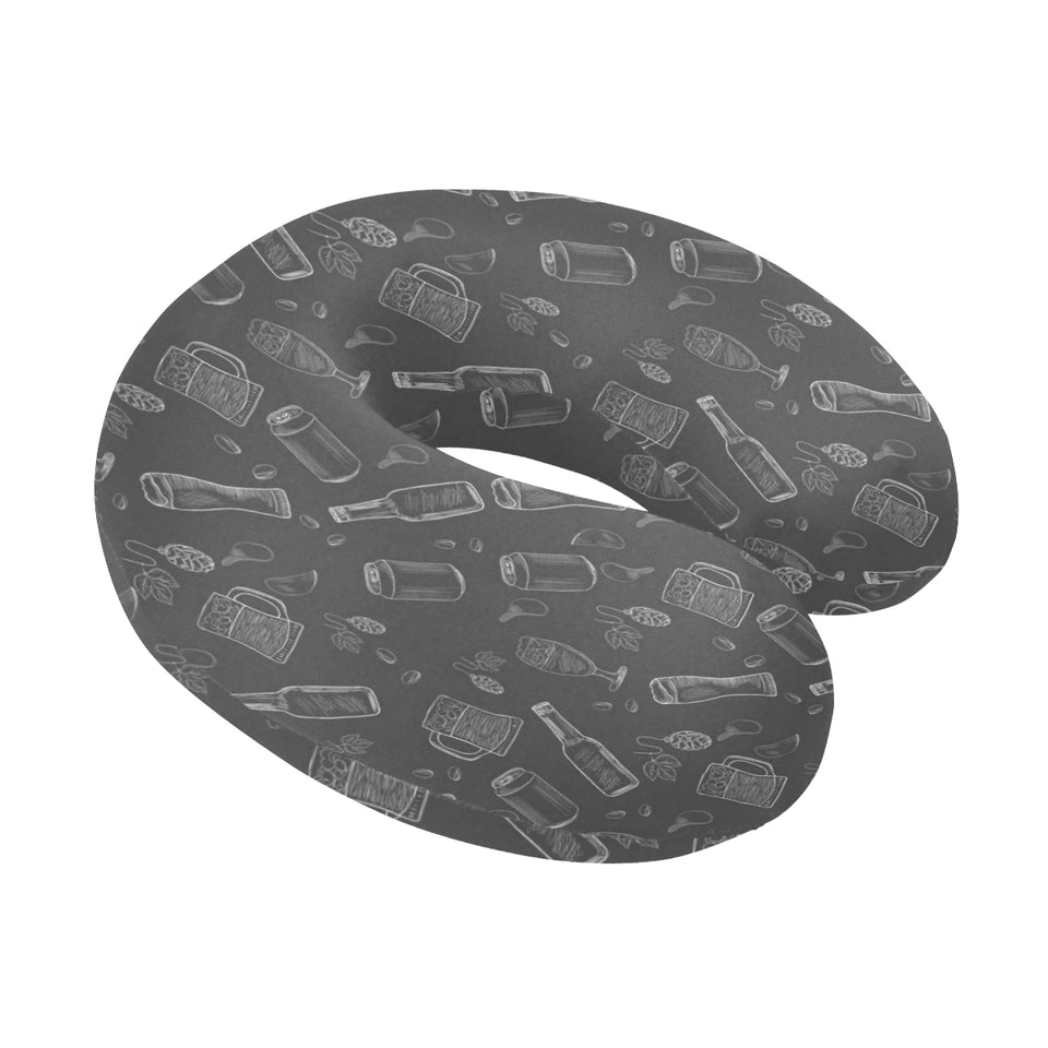 Beer hand drawn pattern U-Shaped Travel Neck Pillow