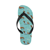 Dachshund decorative background Unisex Flip Flops