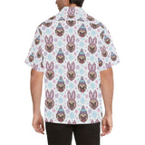 Cute pug hat rabbit costume pattern Men's All Over Print Hawaiian Shirt
