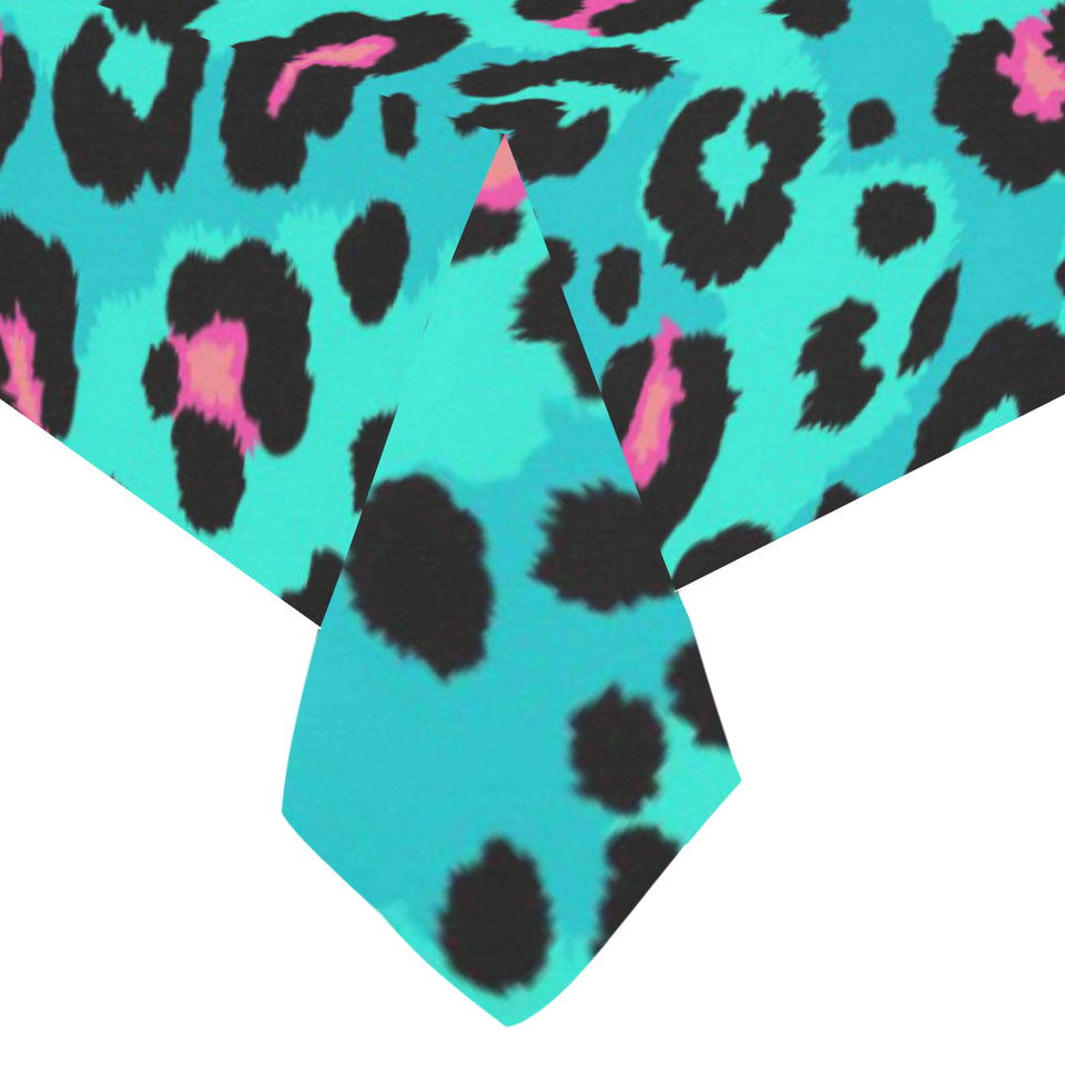 Green leopard skin print pattern Tablecloth