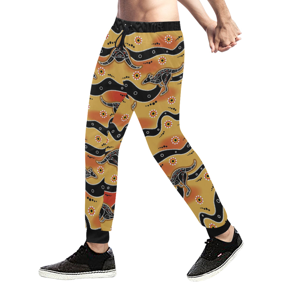 Kangaroo Australian aboriginal art pattern Unisex Casual Sweatpants