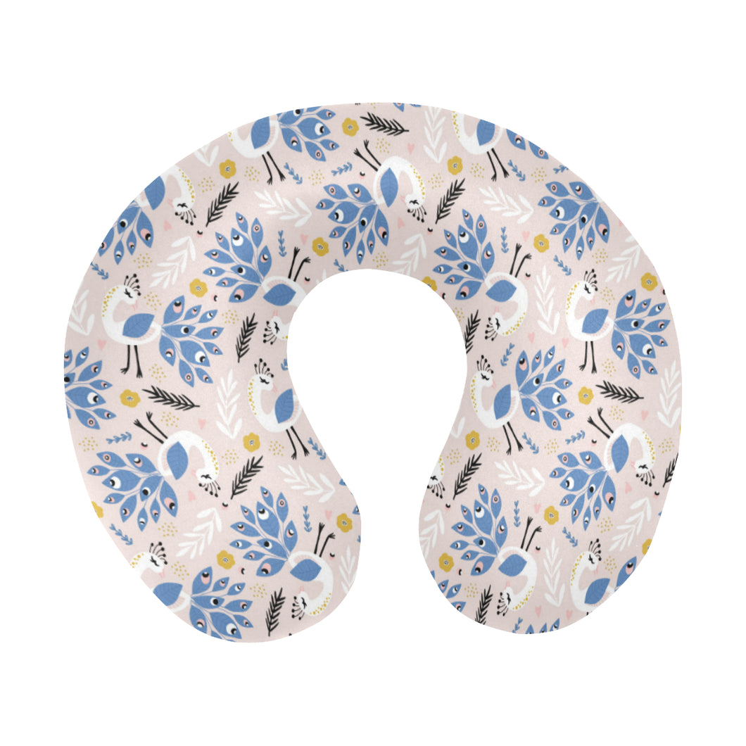 Cute peacock pattern U-Shaped Travel Neck Pillow