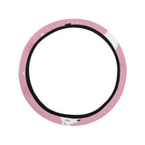 Llama Alpaca pink background Car Steering Wheel Cover