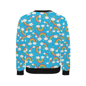 Rainbows Sky Clouds Pattern Men's Crew Neck Sweatshirt
