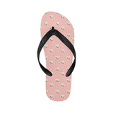 Cute hamster cheese pattern pink background Unisex Flip Flops