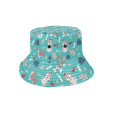 Christmas cute siberian husky puppie pattern Unisex Bucket Hat