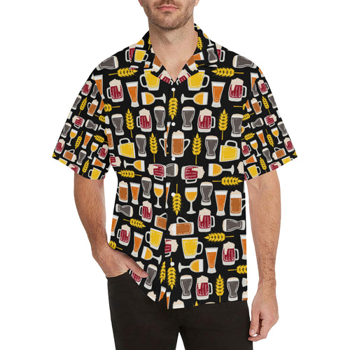 Beer type pattern Men's All Over Print Hawaiian Shirt