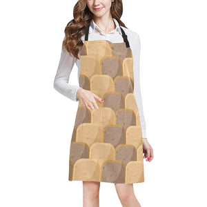 Bread Toast Pattern Print Design 04 All Over Print Adjustable Apron