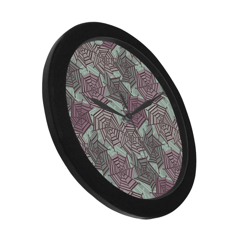 Spider web cobweb design color pattern Elegant Black Wall Clock