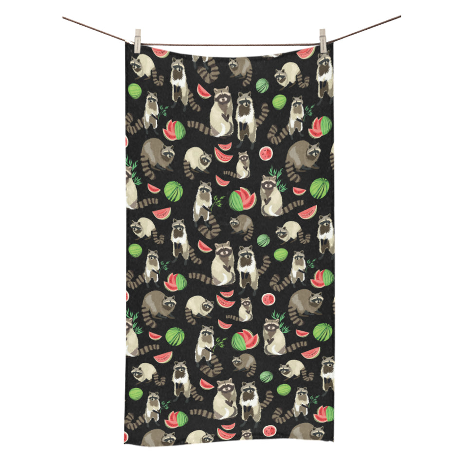 Raccoon watermelon pattern Bath Towel