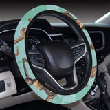 Monkey Palm tree background Car Steering Wheel Cover