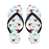 Watercolor helicopter cloud pattern Unisex Flip Flops