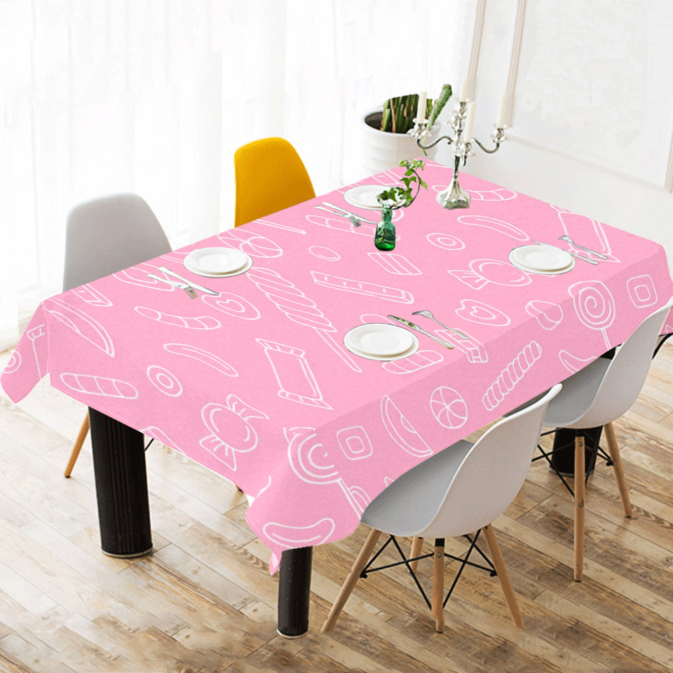 Sweet candy pink background Tablecloth
