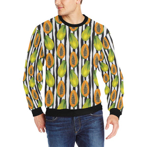 papaya design pattern Men's Crew Neck Sweatshirt