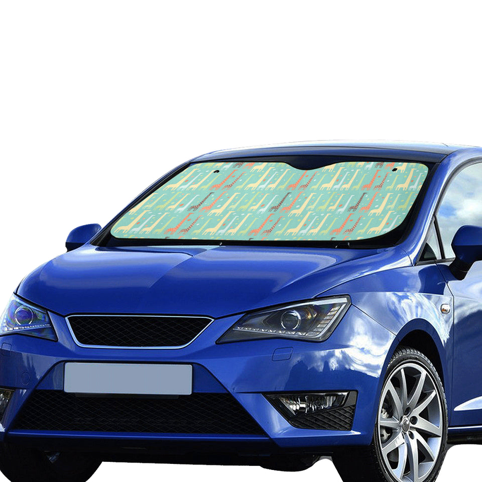Giraffe Pattern Print Design 01 Car Sun Shade