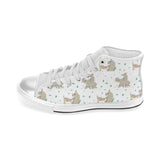 Cute Rhino pattern background Women's High Top Canvas Shoes White