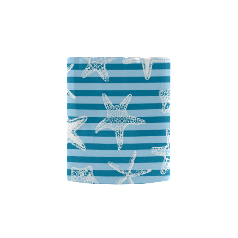 Starfish blue blackground Morphing Mug Heat Changing Mug