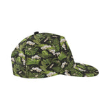 White orchid flower tropical leaves pattern blackg All Over Print Snapback Cap