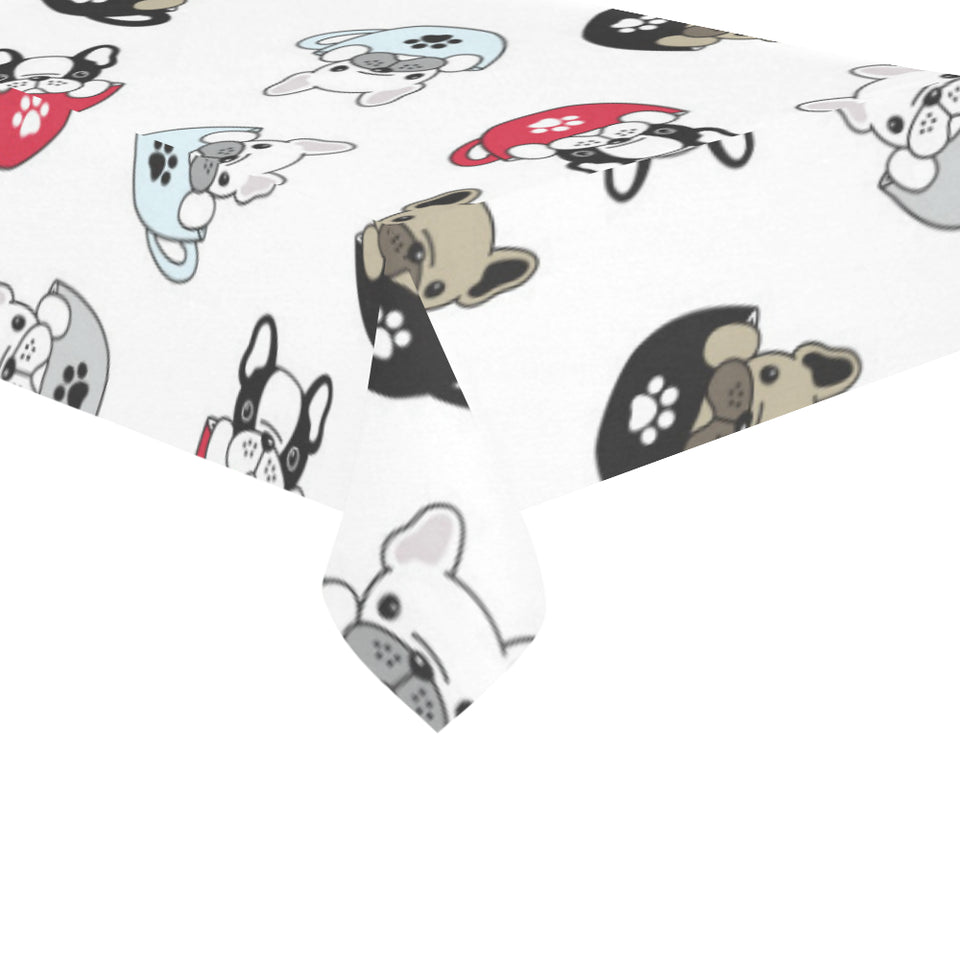 French bulldog cup paw pattern Tablecloth
