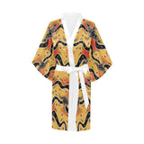 Kangaroo Australian aboriginal art pattern Women's Short Kimono Robe