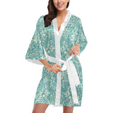 Classic Hand drawn Grape pattern Women's Short Kimono Robe