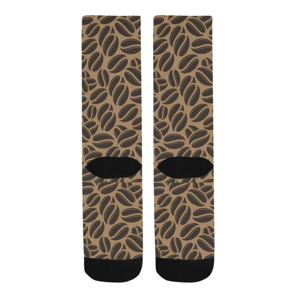 Coffee bean on brown background Crew Socks