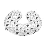 Crows floral wreath rabbit pattern U-Shaped Travel Neck Pillow