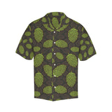 Hop pattern black background Men's All Over Print Hawaiian Shirt