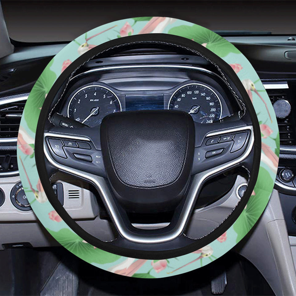 Pelican Pattern Print Design 01 Car Steering Wheel Cover