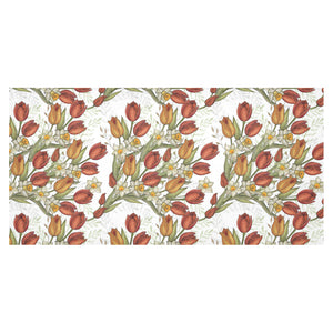 Red tulips and daffodils pattern Tablecloth