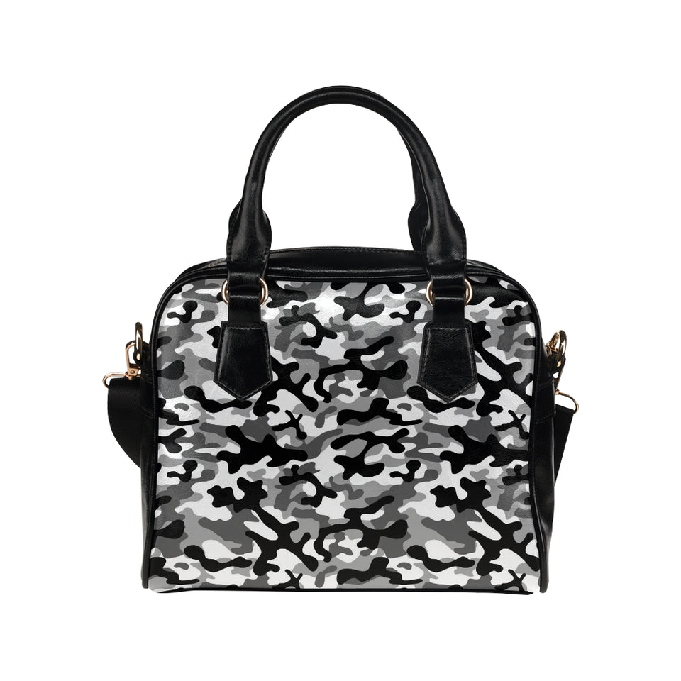 Black white camouflage pattern Shoulder Handbag