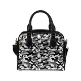 Black white camouflage pattern Shoulder Handbag