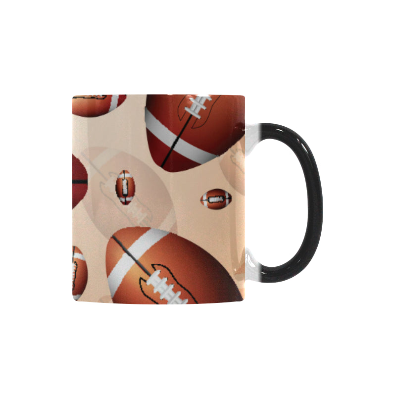 American football ball design pattern Morphing Mug Heat Changing Mug