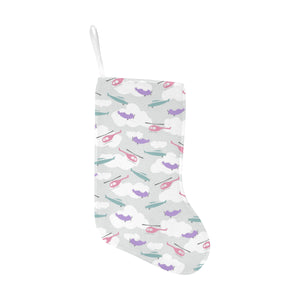 Helicopter plane pattern Christmas Stocking