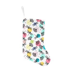 Dragonflies ginkgo leaves pattern Christmas Stocking