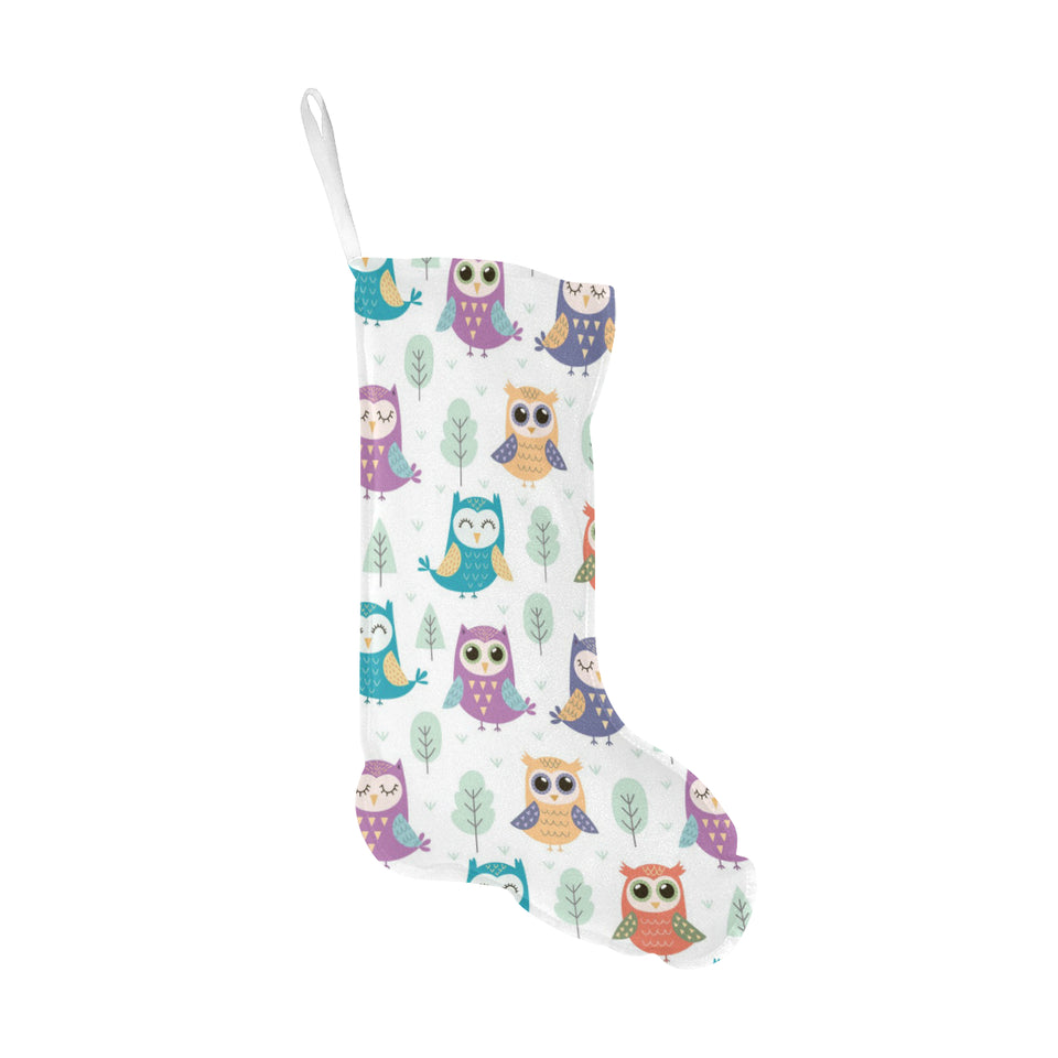 Cute owl pattern Christmas Stocking