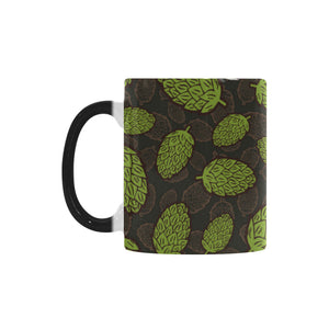 Hop pattern black background Morphing Mug Heat Changing Mug