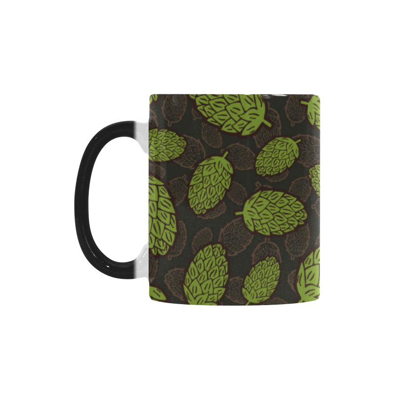 Hop pattern black background Morphing Mug Heat Changing Mug