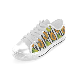 papaya design pattern Men's Low Top Shoes White