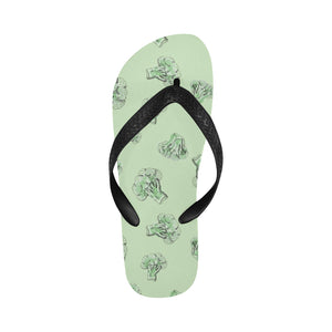 broccoli sketch pattern Unisex Flip Flops