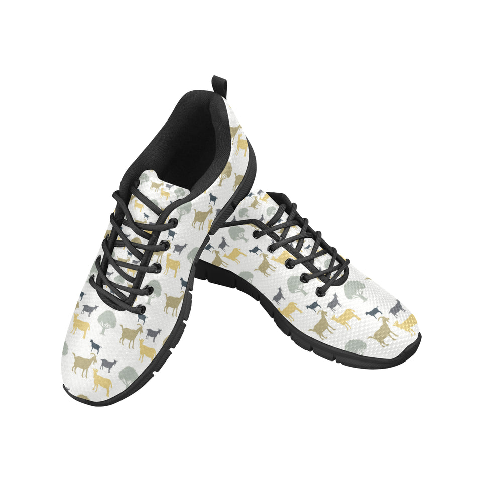 Silhouettes of goat and tree pattern Women's Sneaker Shoes