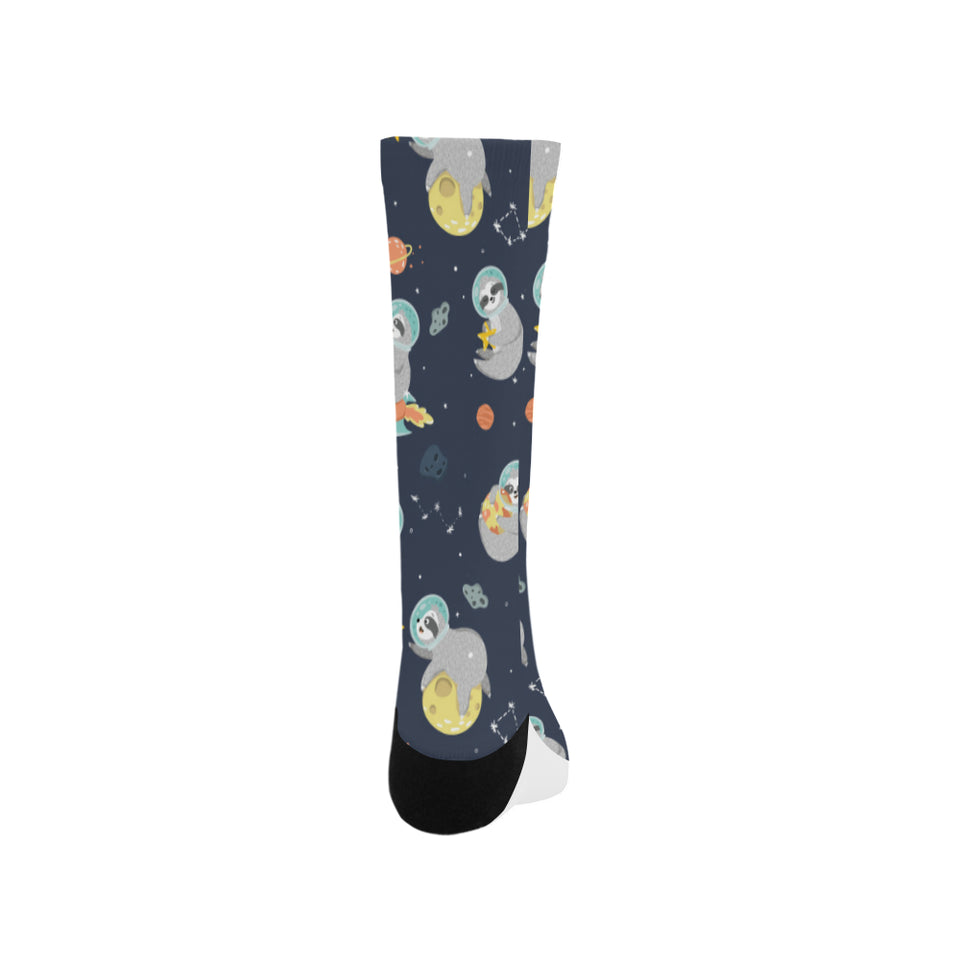 Cute sloth astronaut star planet rocket pattern Crew Socks